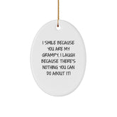 Funny Grampy Oval Ornament Gifts from Family for Grandpa Christmas Unique - Image 1